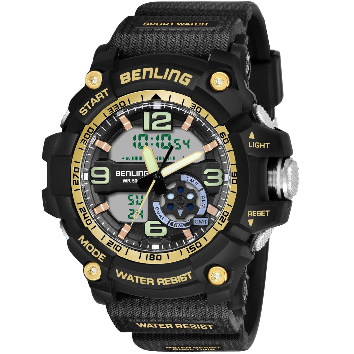 Benling Analog Digital Watch with EL Backlight – SKBLANDG-6006 - Benling