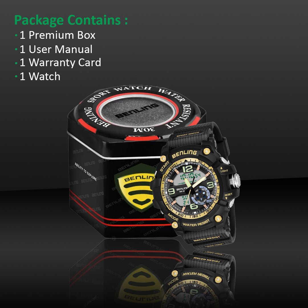 Benling Analog Digital Watch with EL Backlight – SKBLANDG-6006