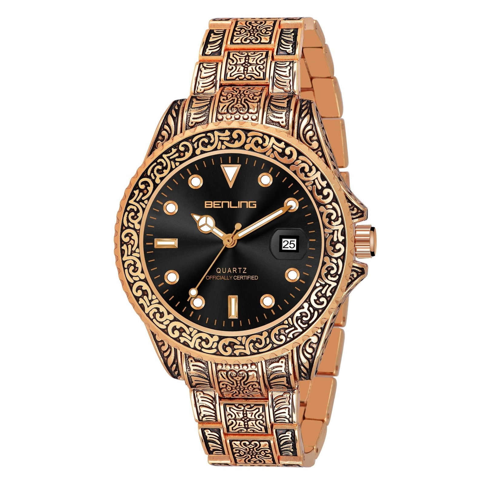Benling BL-1019 Antique-Style Men's Watch with Date Display.