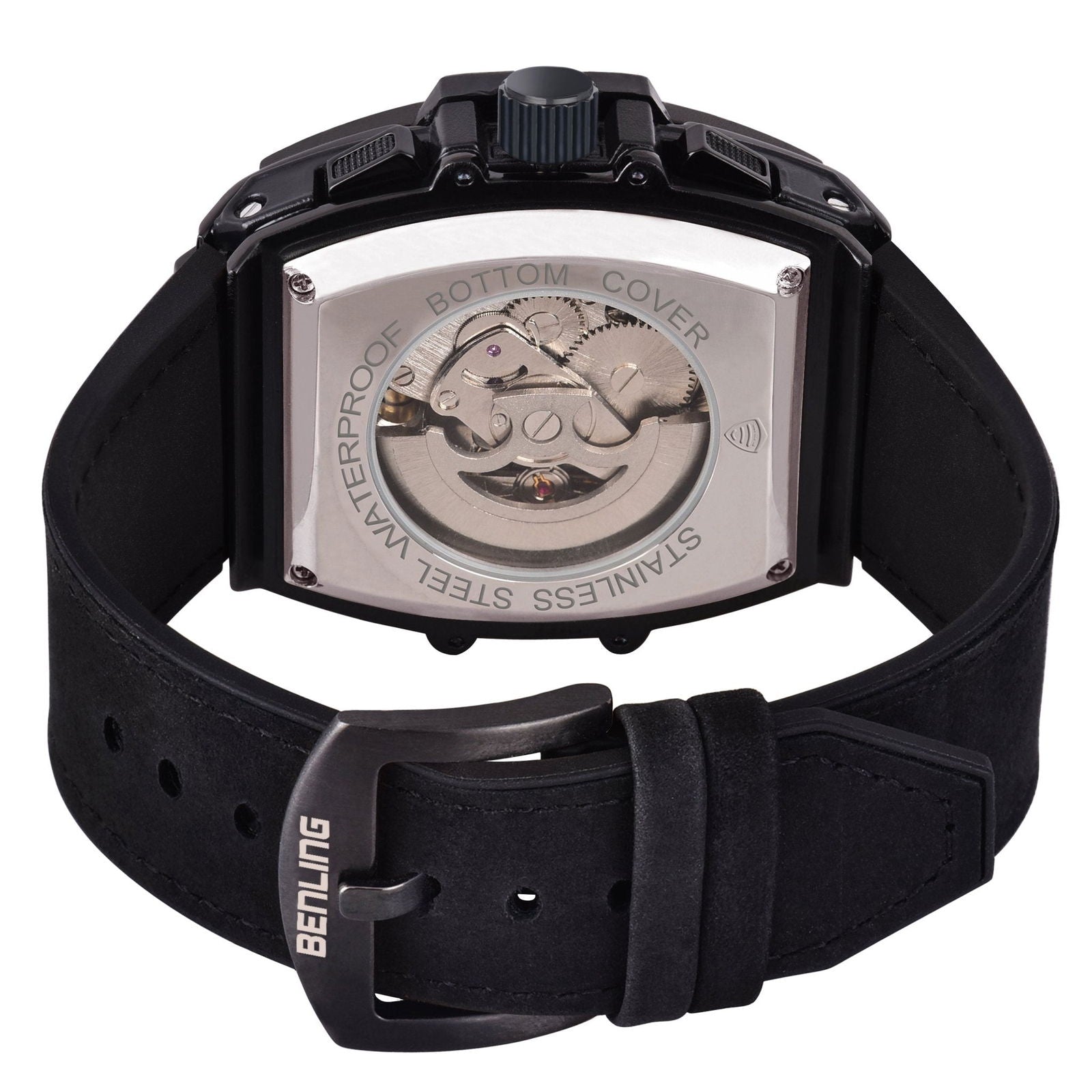 Benling Big Bang Series Multifunctional Square Shaped Steel Dial with Date Display Automatic Watch