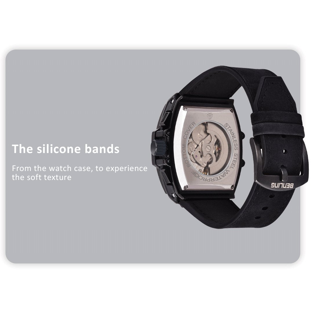 Benling Big Bang Series Multifunctional Square Shaped Steel Dial with Date Display Automatic Watch