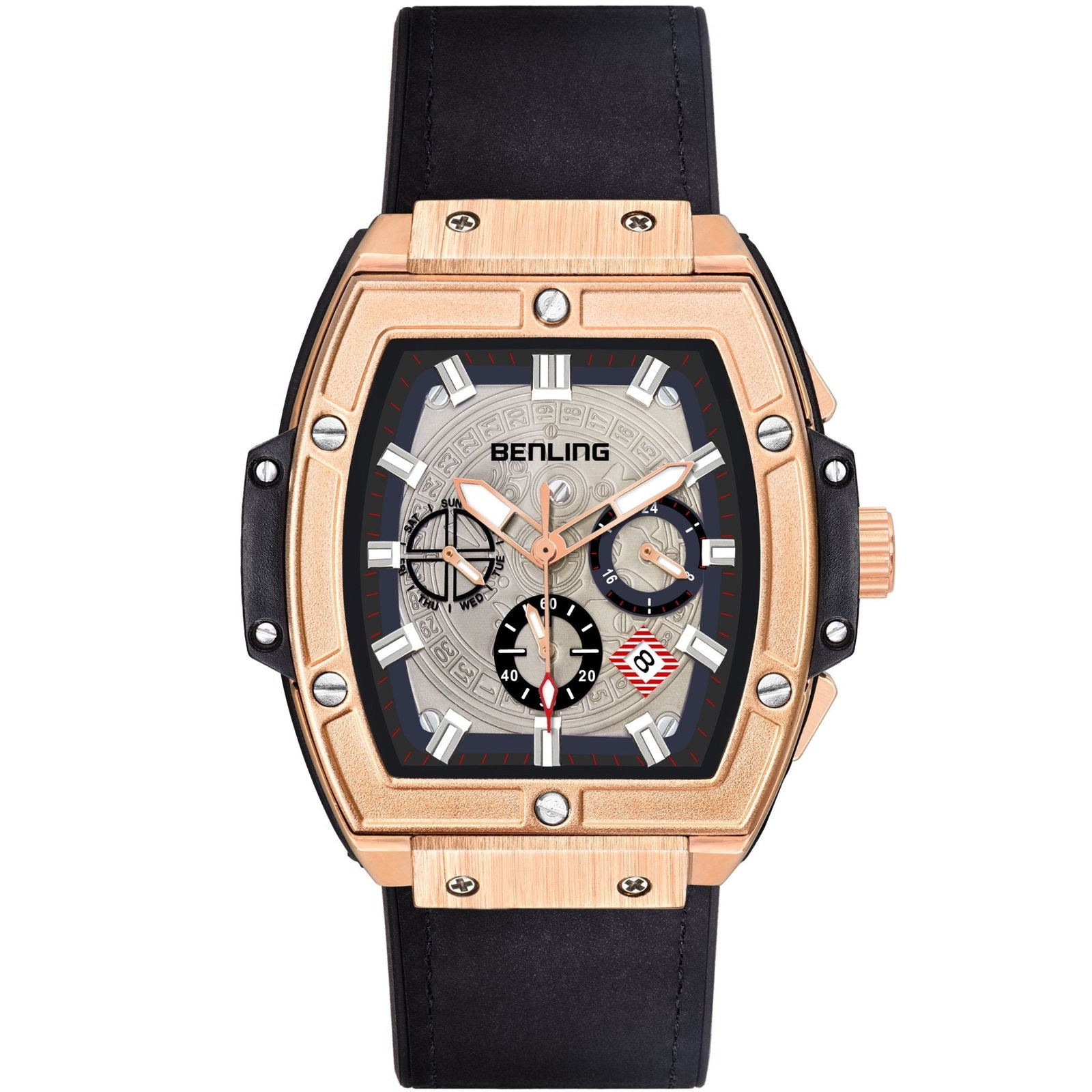 Benling Big Bang Series Multifunctional Square Shaped Steel Dial with Date Display Automatic Watch