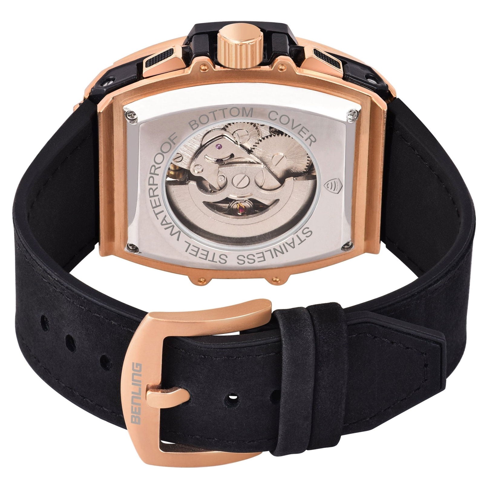 Benling Big Bang Series Multifunctional Square Shaped Steel Dial with Date Display Automatic Watch