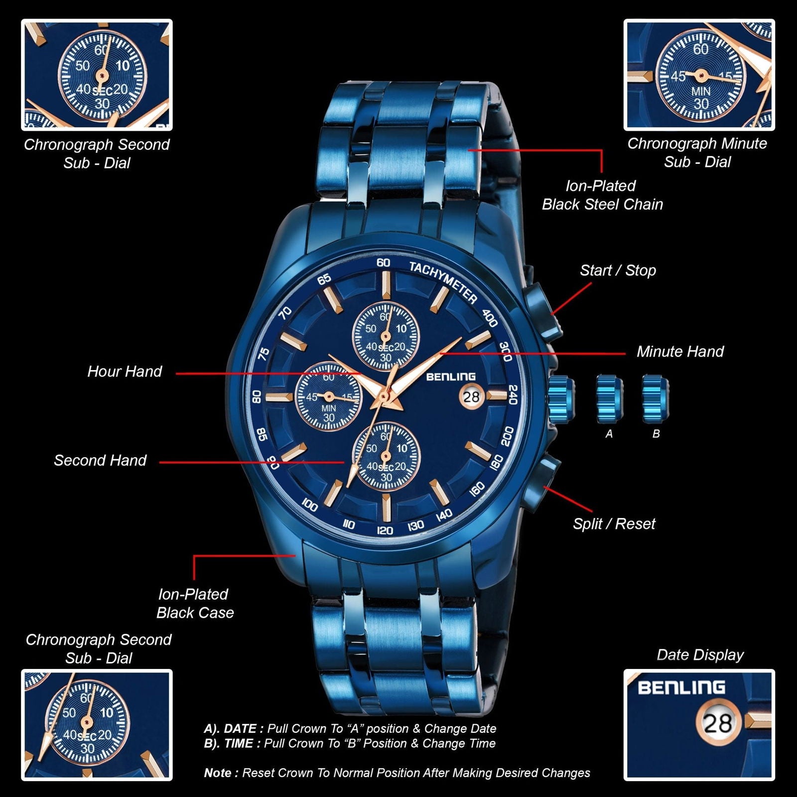 Benling ChronoMaster Watches for Men