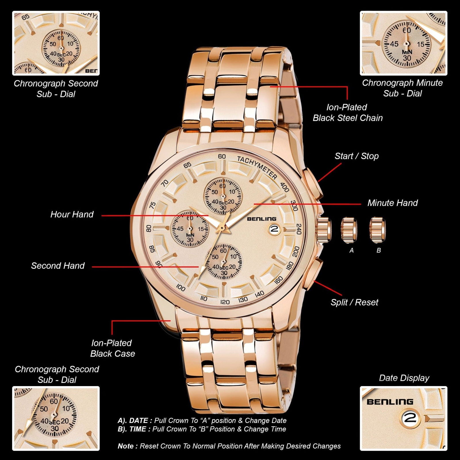 Benling ChronoMaster Watches for Men