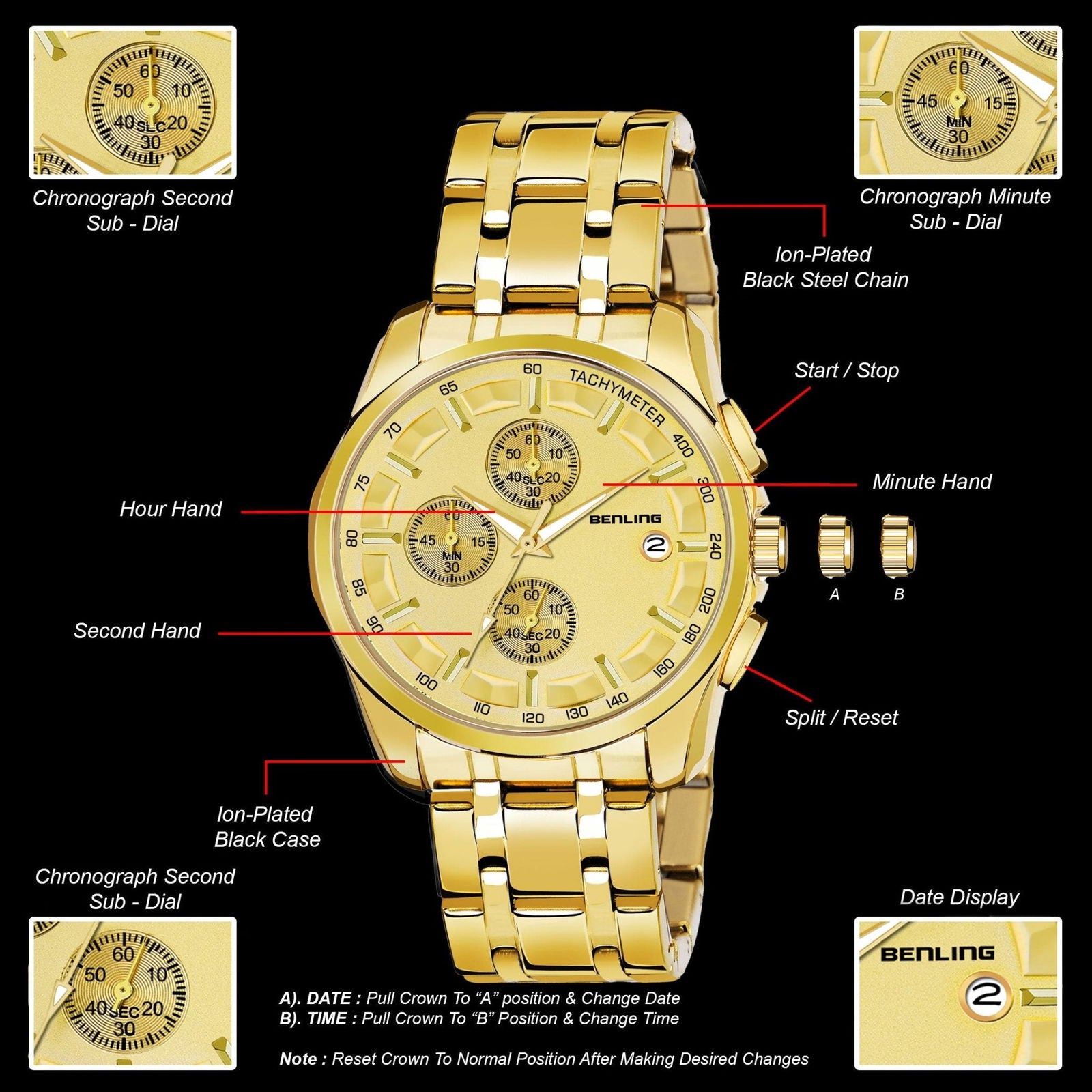 Benling ChronoMaster Watches for Men