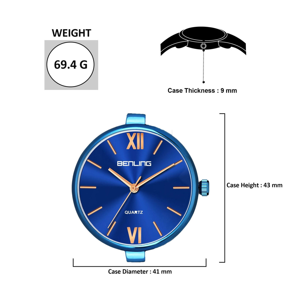 Benling Classic Series Stainless Steel bracelet Watch for Women - Benling