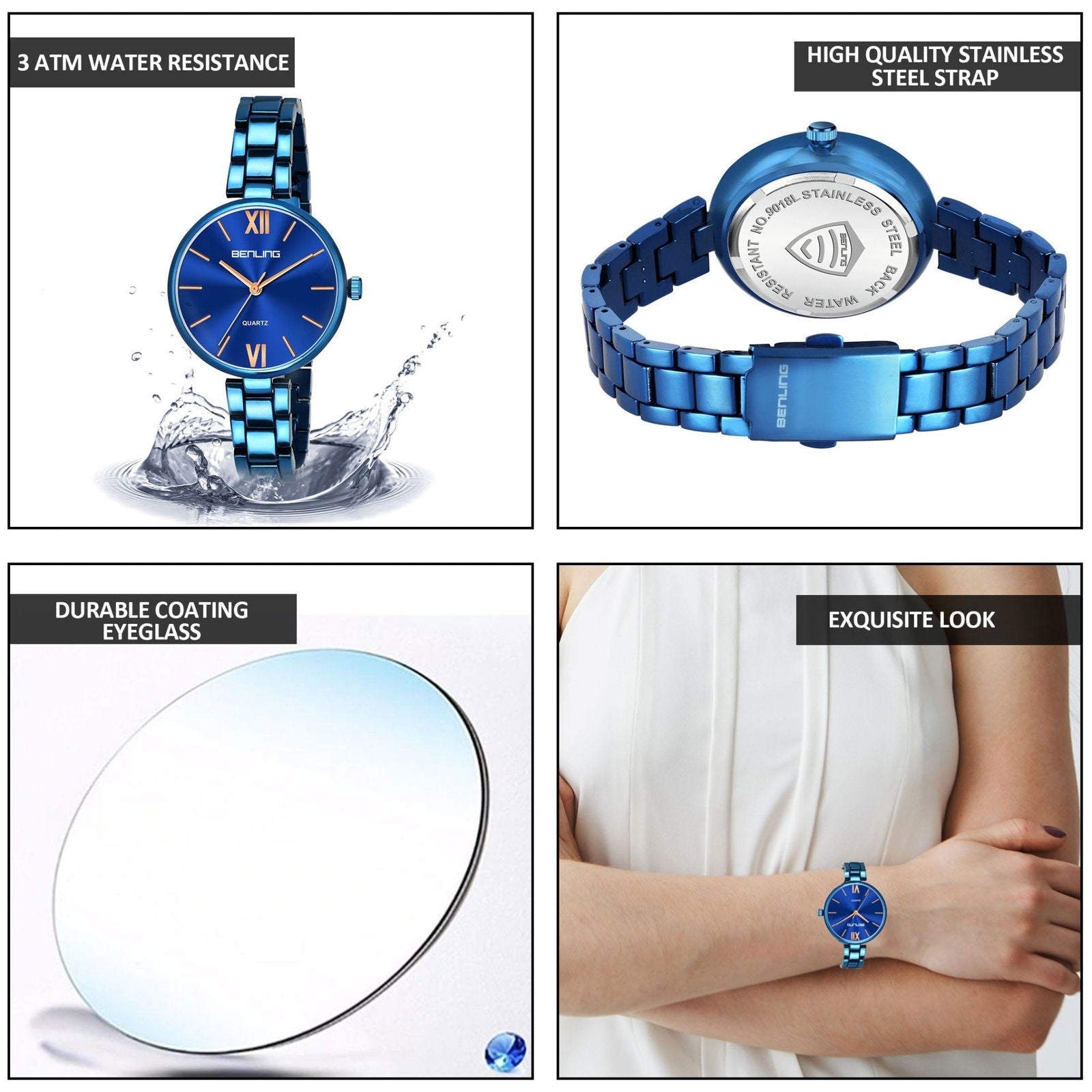 Benling Classic Series Stainless Steel bracelet Watch for Women