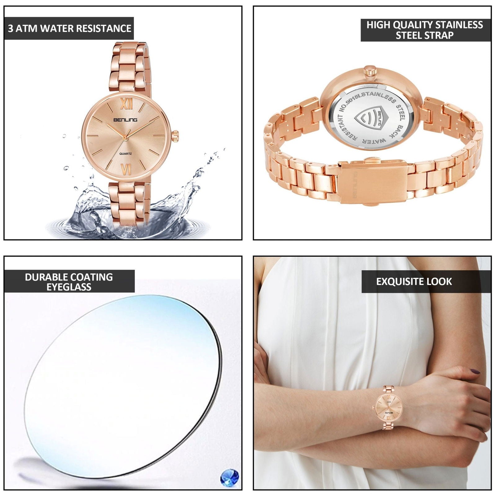 Benling Classic Series Stainless Steel bracelet Watch for Women