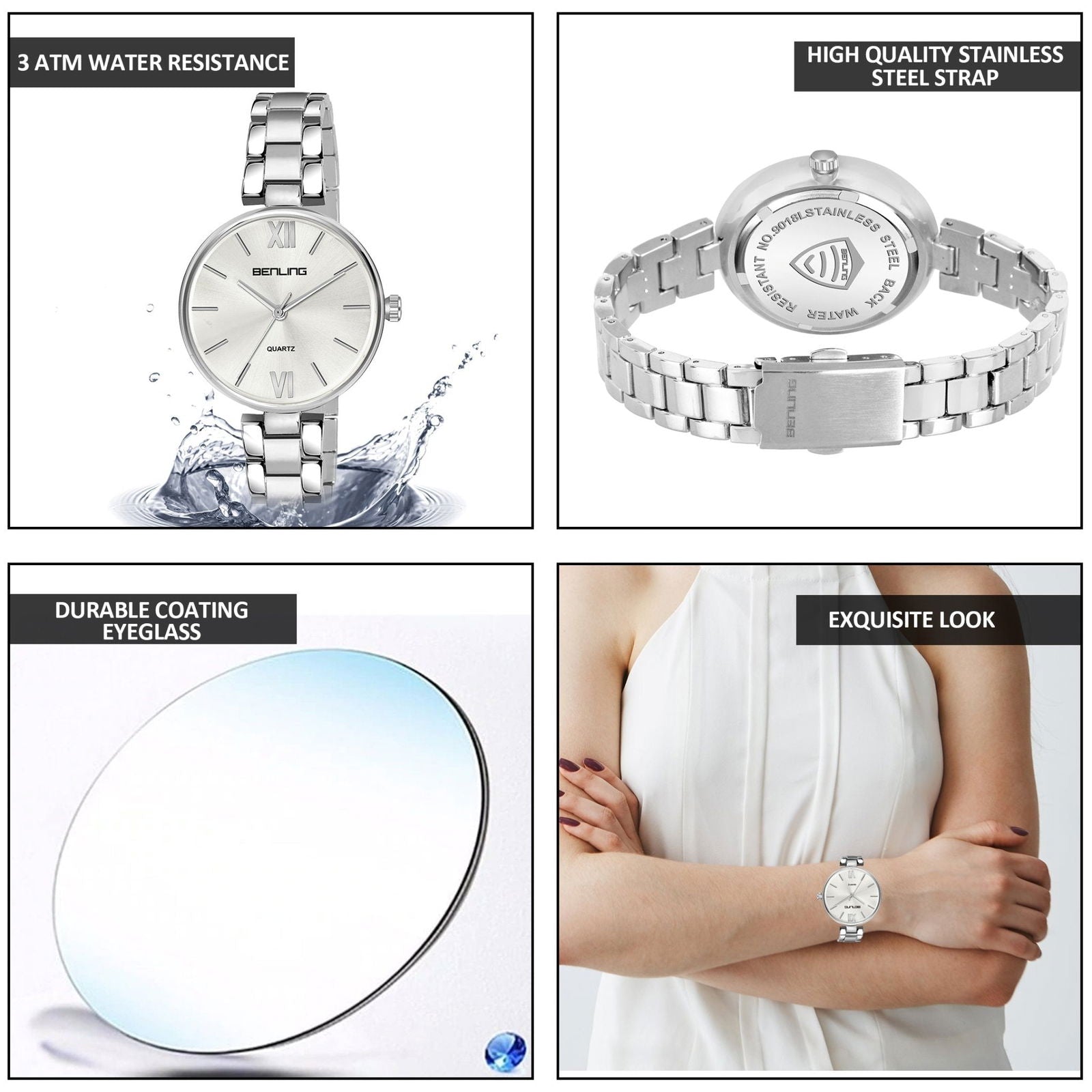 Benling Classic Series Stainless Steel bracelet Watch for Women