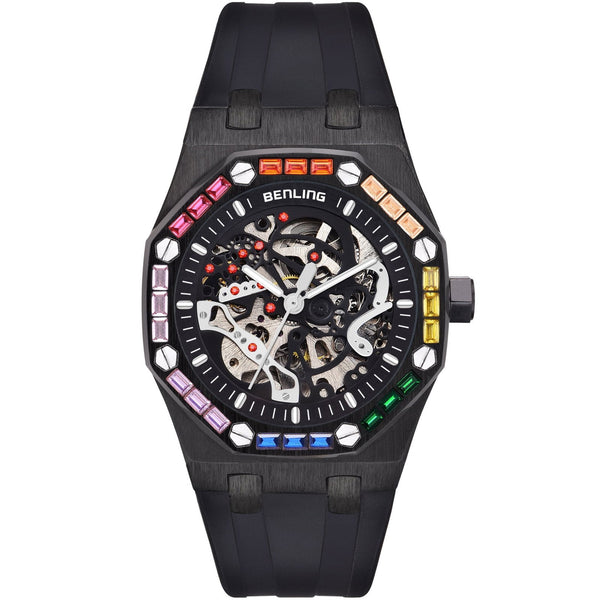 Benling DISCOVERY SERIES' Skeleton Automatic Dial Luxury Watch with Magnificent Diamond