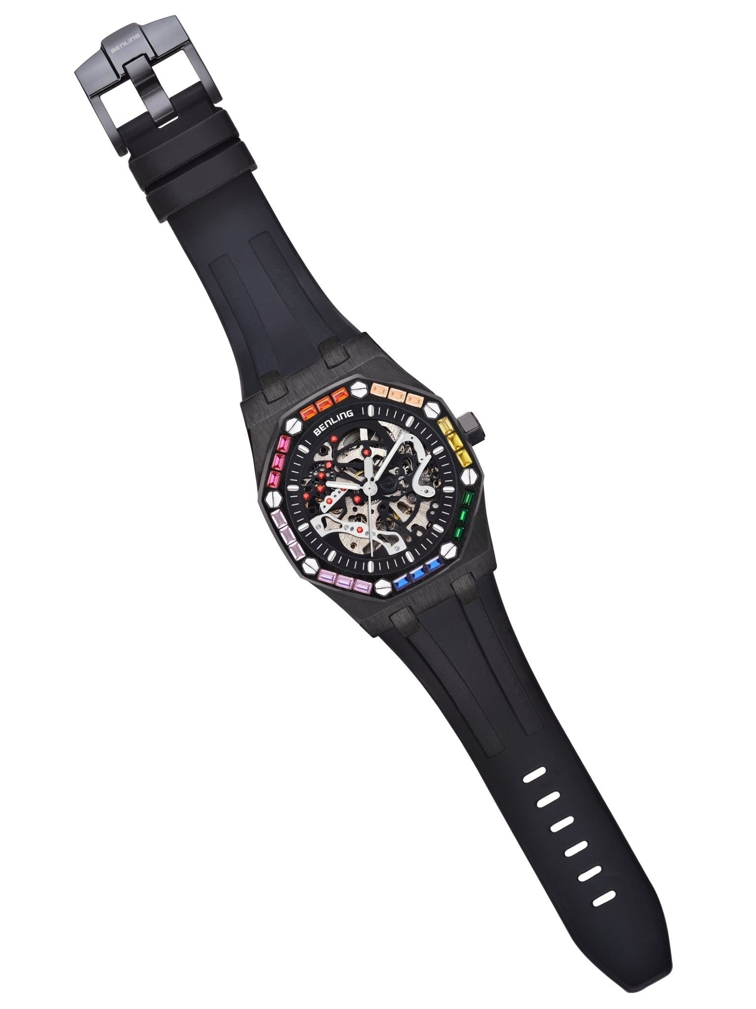 Benling DISCOVERY SERIES' Skeleton Automatic Dial Luxury Watch with Magnificent Diamond