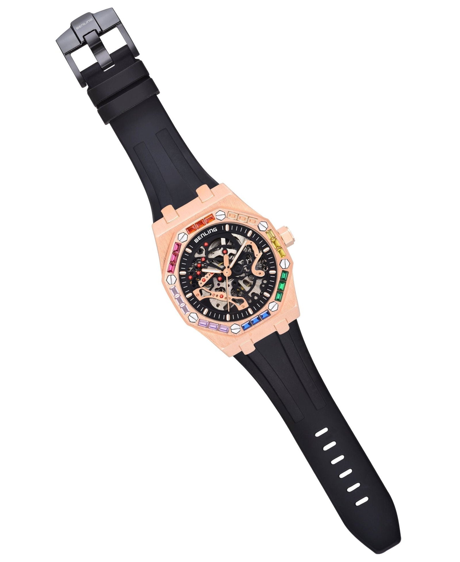 Benling DISCOVERY SERIES' Skeleton Automatic Dial Luxury Watch with Magnificent Diamond