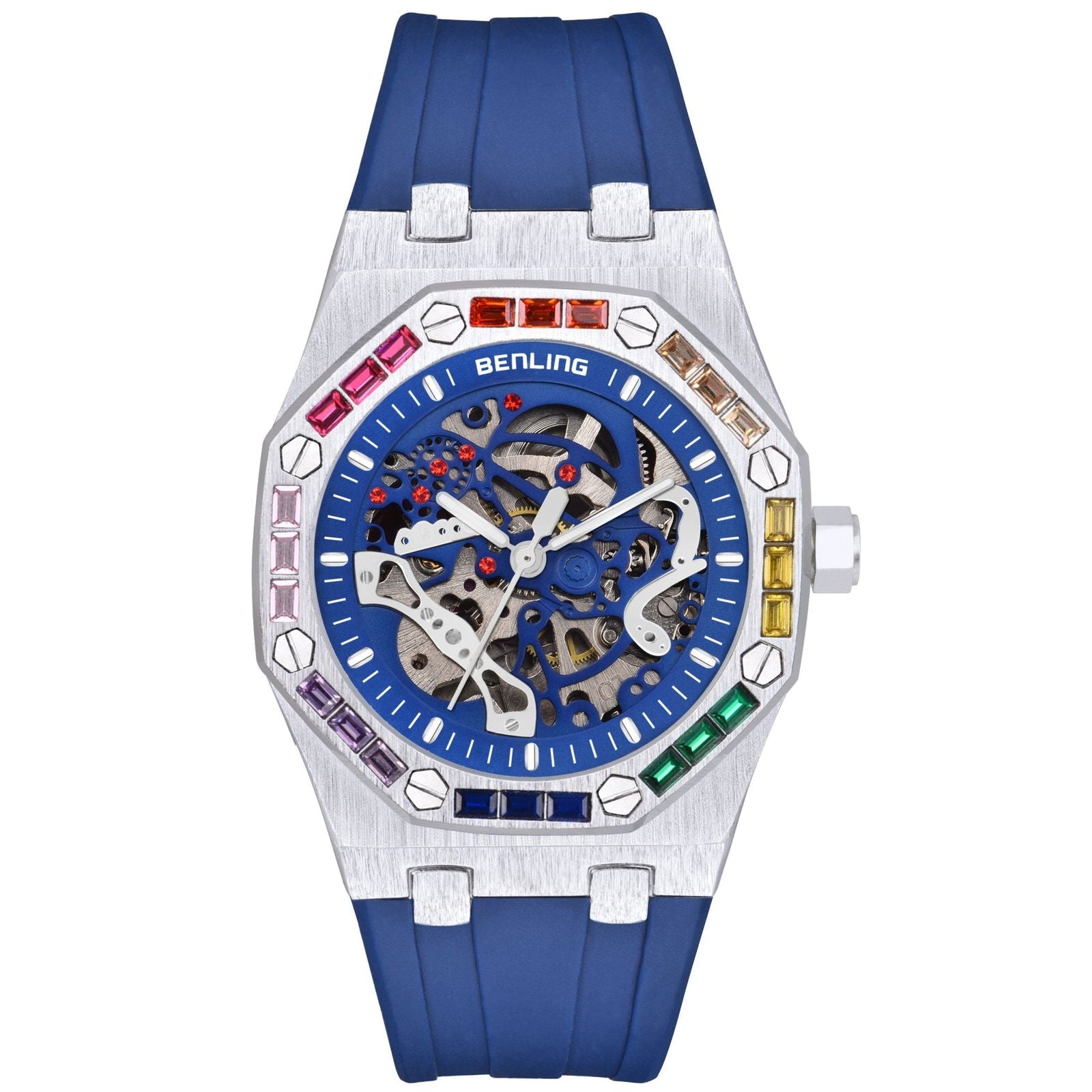 Benling DISCOVERY SERIES' Skeleton Automatic Dial Luxury Watch with Magnificent Diamond