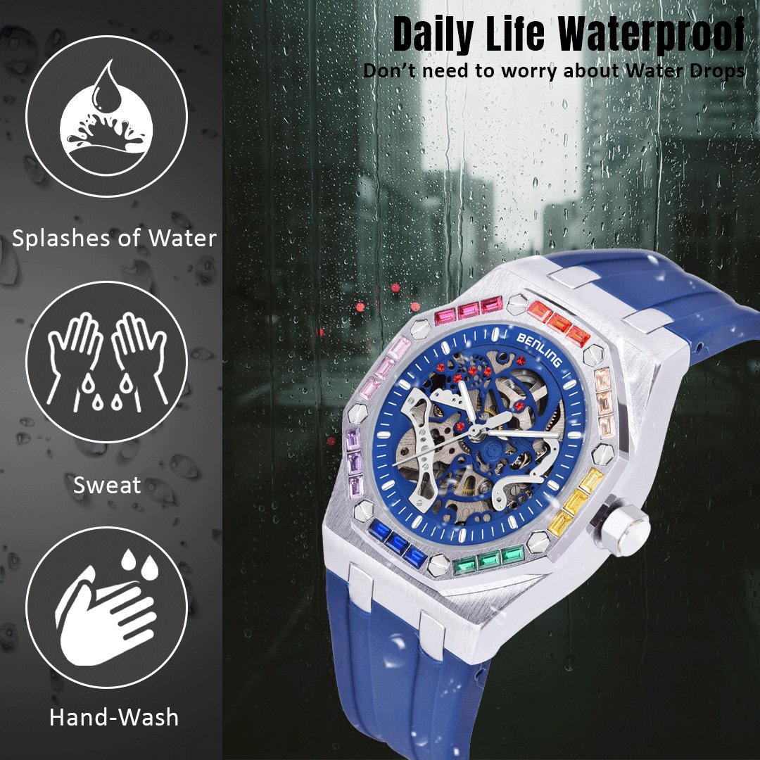 Benling DISCOVERY SERIES' Skeleton Automatic Dial Luxury Watch with Magnificent Diamond
