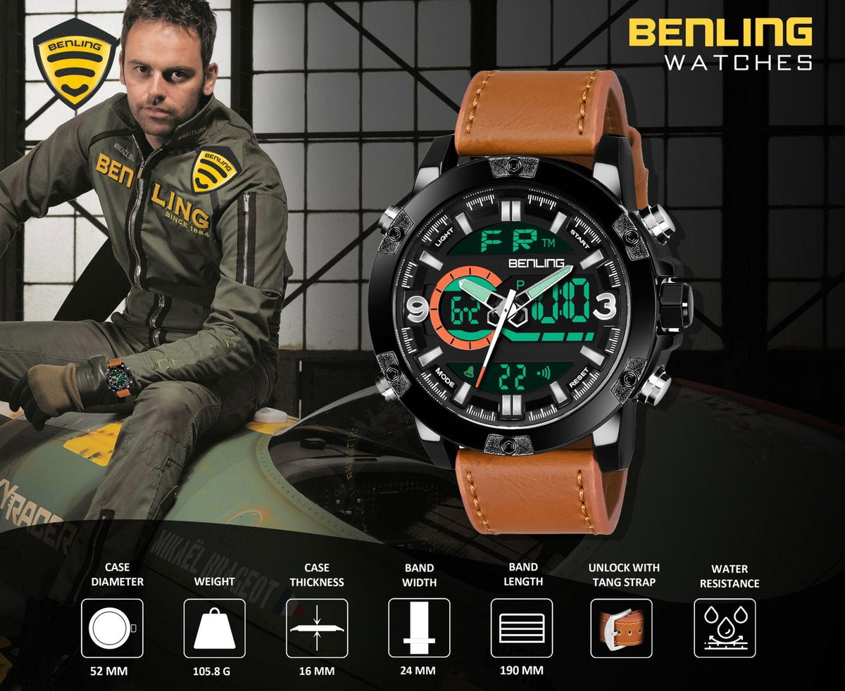 Benling Iconic Modern Ana Digital Watch – BL-1004 - Benling