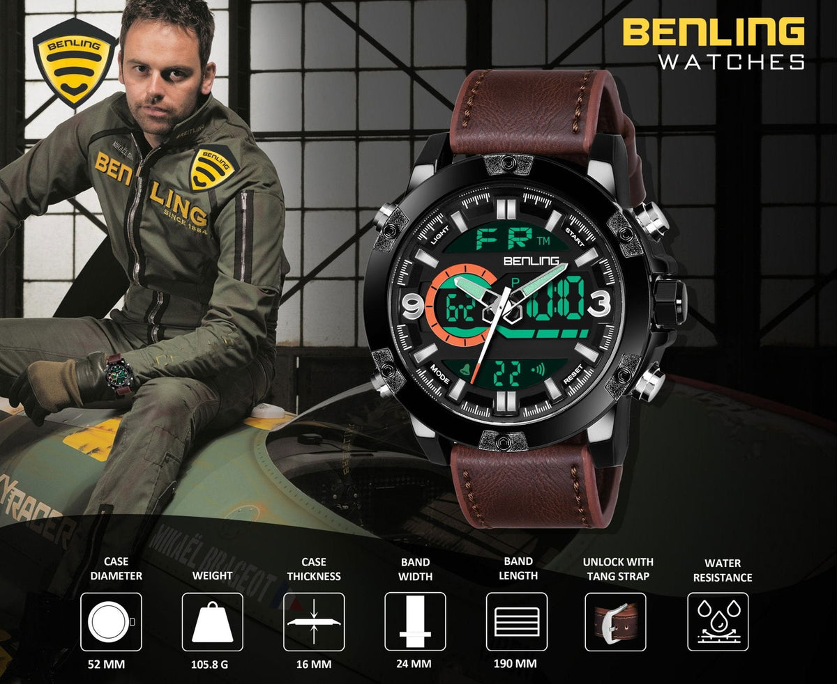 Benling Iconic Modern Ana Digital Watch – BL-1004 - Benling