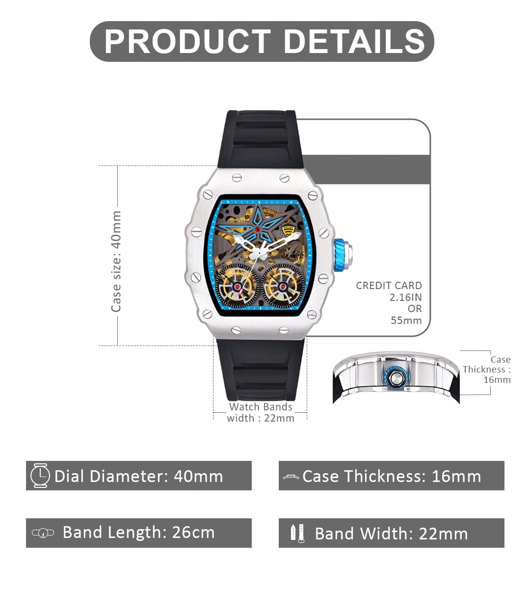 Benling Marvel Series Automatic Watch with Flywheel Unique Dial Luxury Watch - Benling