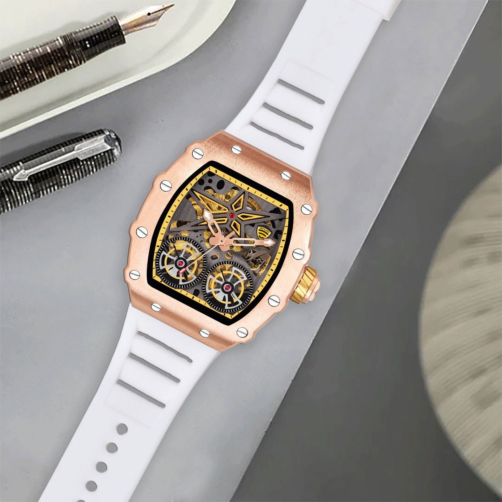 Benling Marvel Series Automatic Watch with Flywheel Unique Dial Luxury Watch