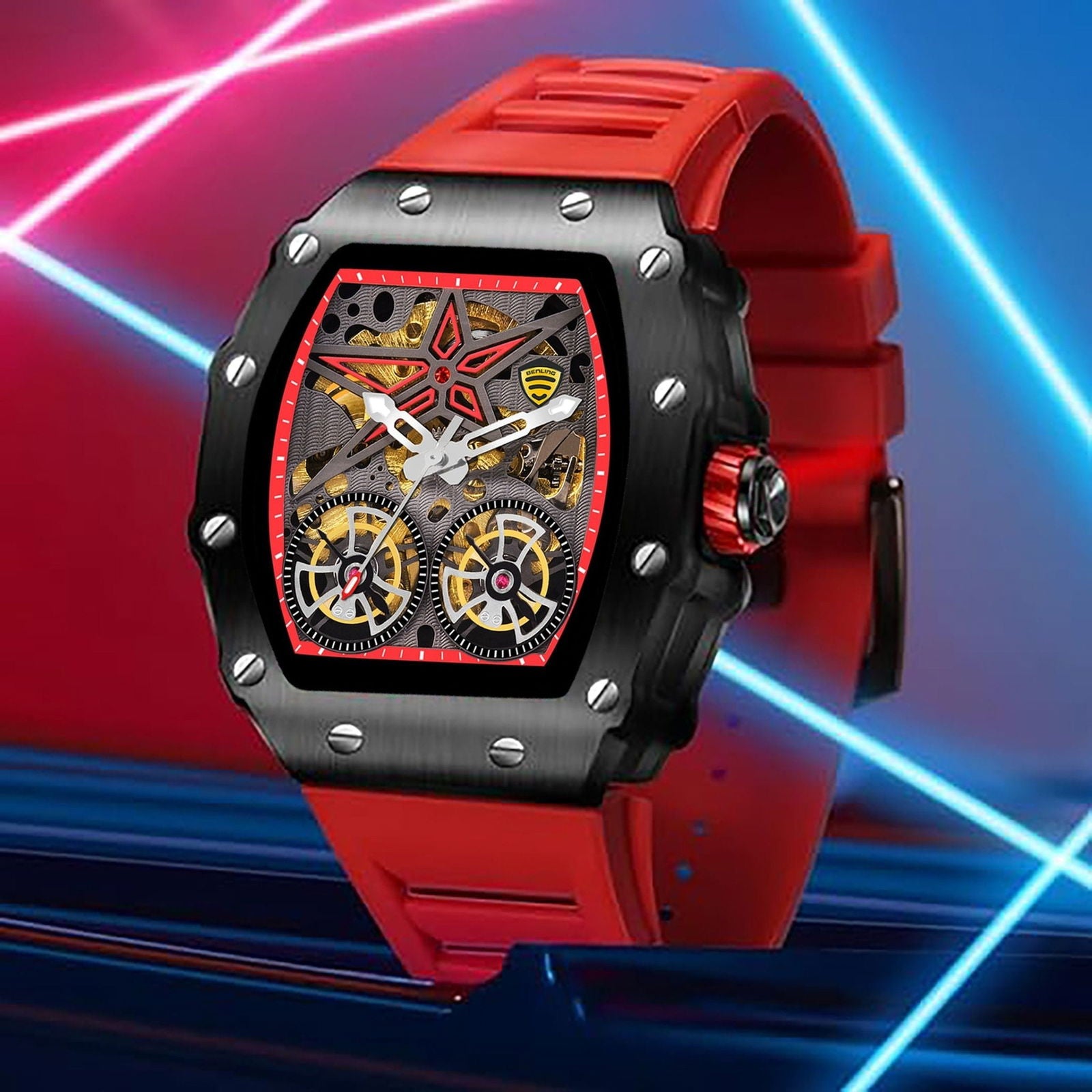 Benling Marvel Series Automatic Watch with Flywheel Unique Dial Luxury Watch