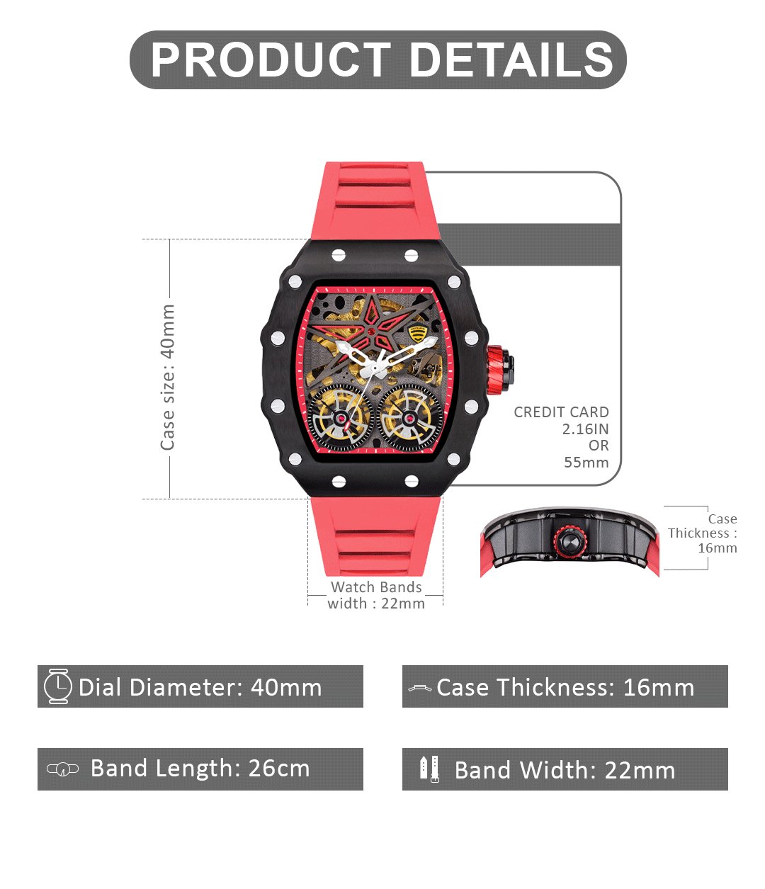 Benling Marvel Series Automatic Watch with Flywheel Unique Dial Luxury Watch