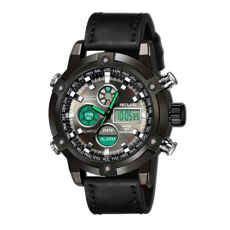 Benling Men’s Stylish and Functional Analog Digital Watch with EL Backlight – BENLING BL-1005