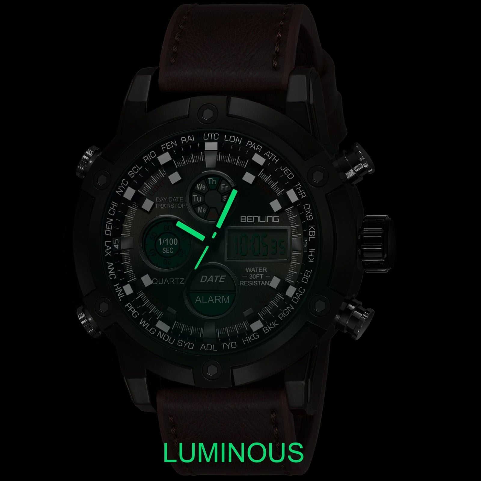 Benling Men’s Stylish and Functional Analog Digital Watch with EL Backlight – BENLING BL-1005