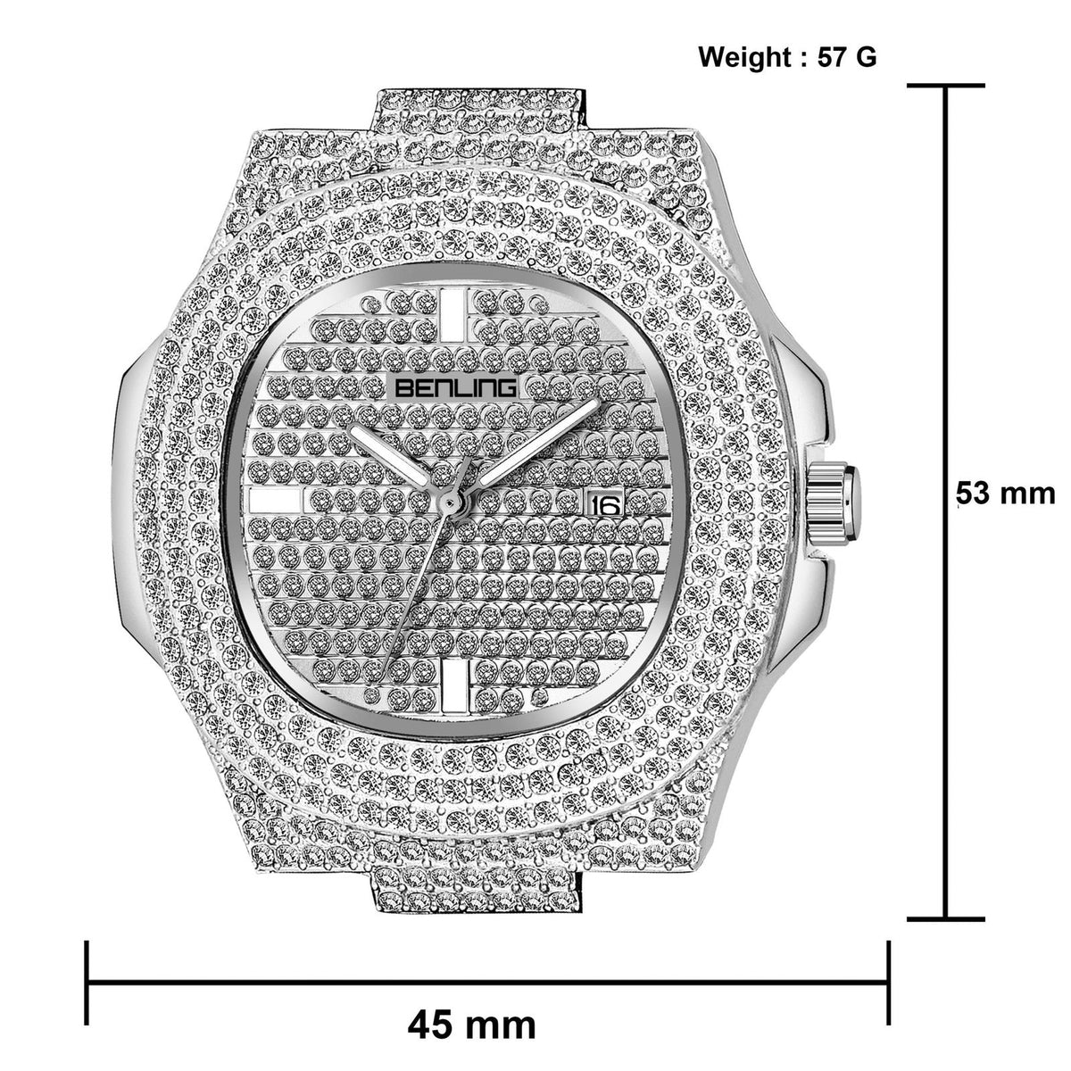 Benling Studded Diamond Analog Watch - Benling