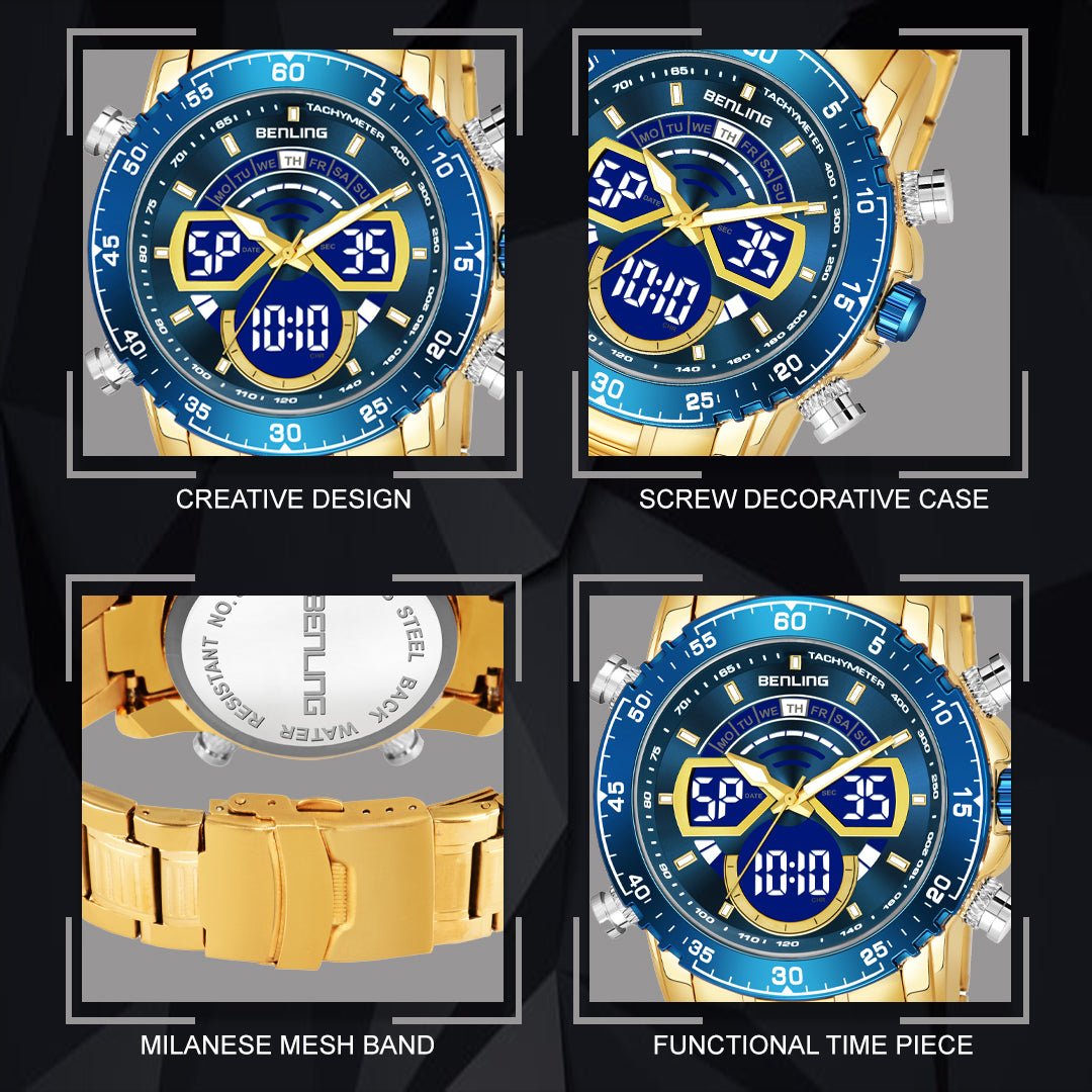 Benling Stylish Analog Digital Watch with EL Backlight – BENLING BL-1034