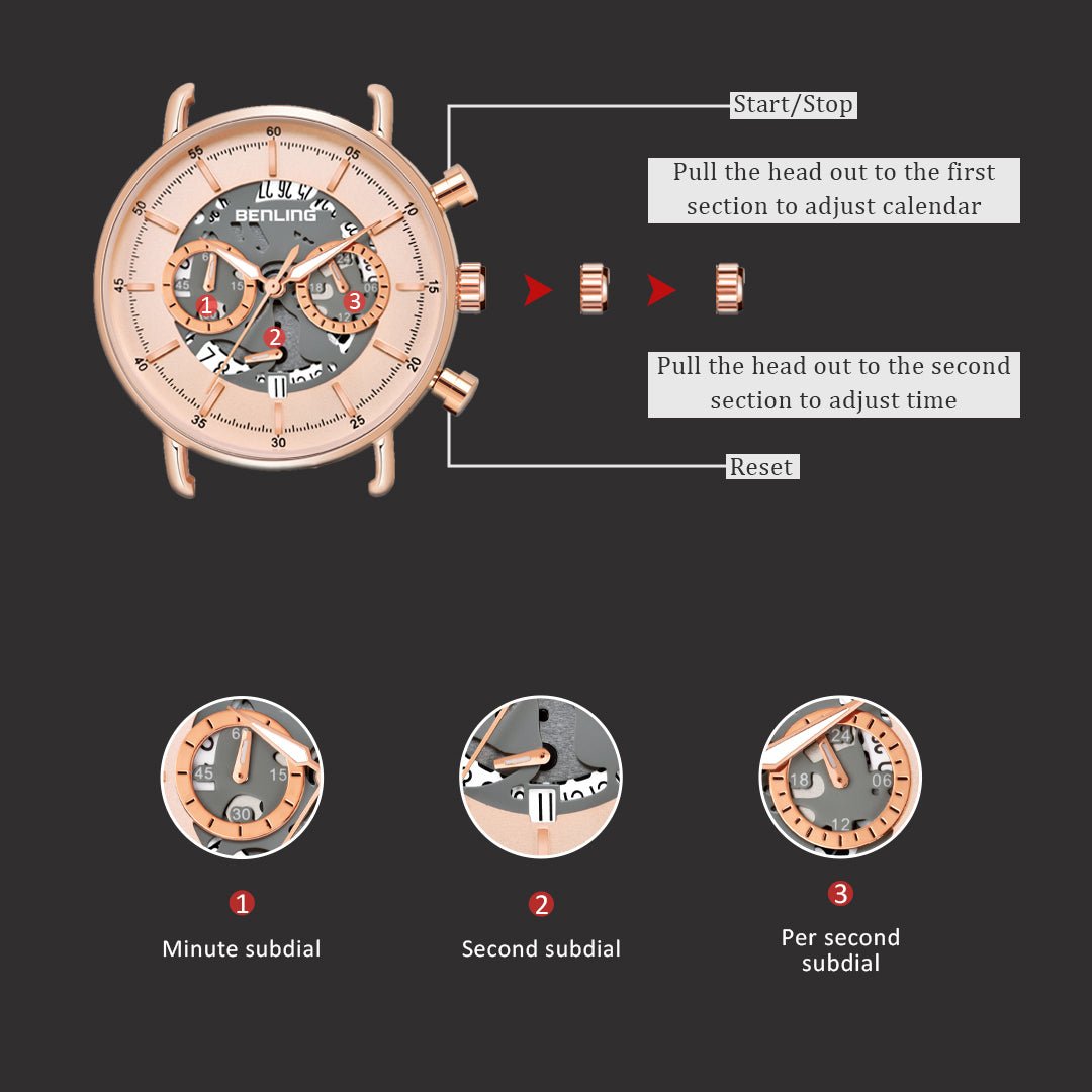 Benling TimeMaster Chronograph Watch for Men