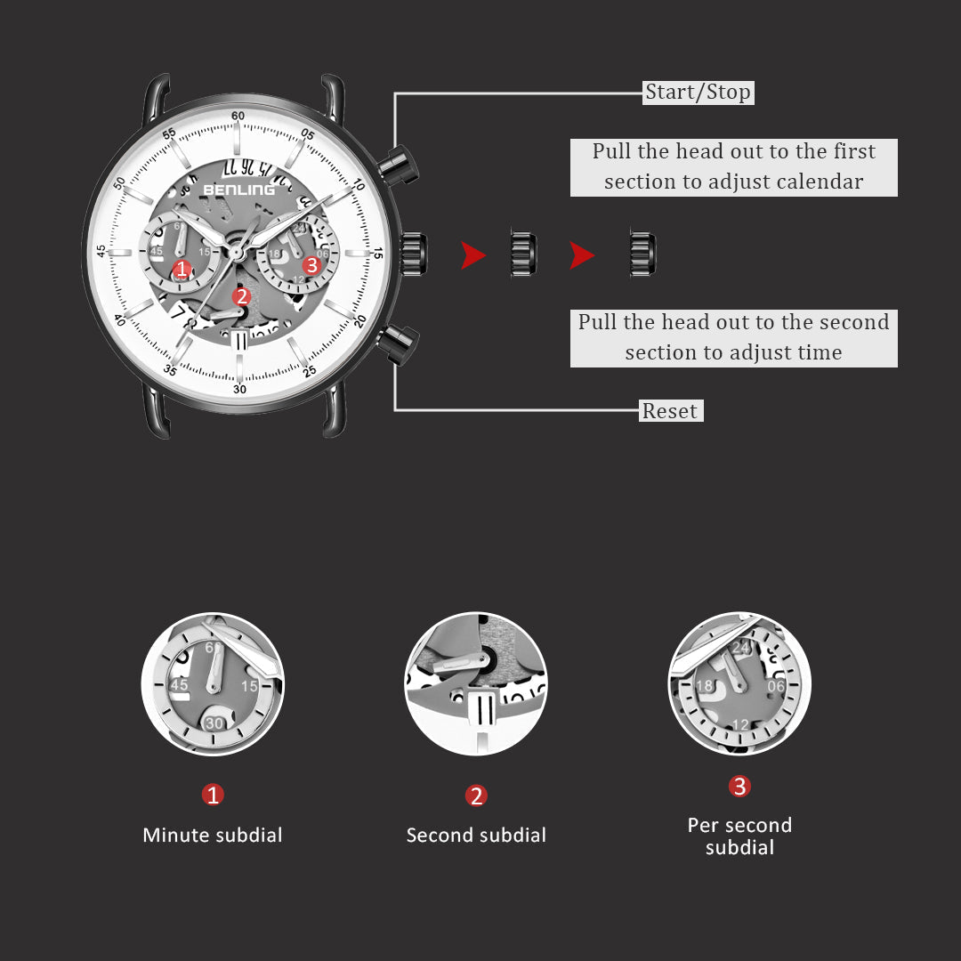 Benling TimeMaster Chronograph Watch for Men