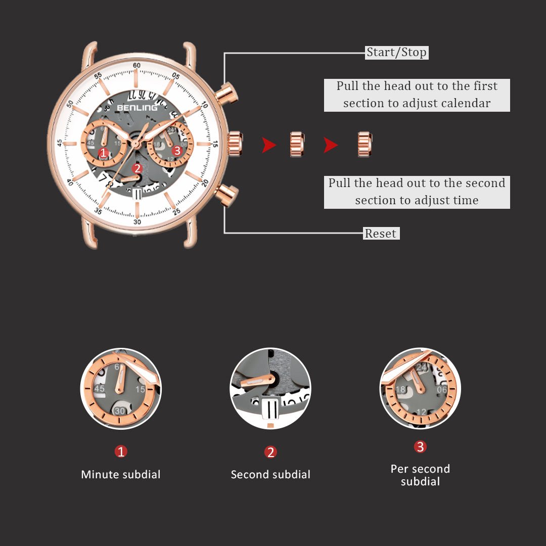 Benling TimeMaster Chronograph Watch for Men