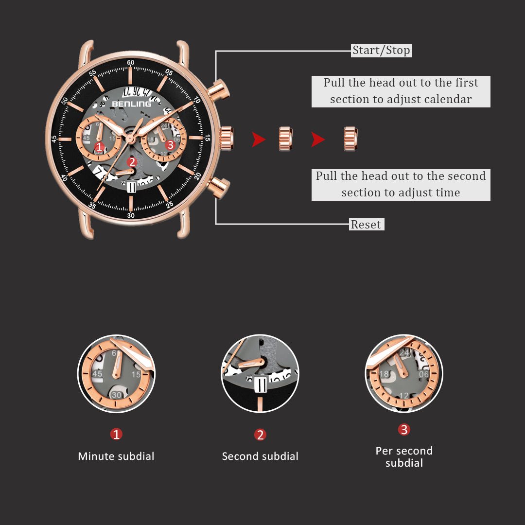 Benling TimeMaster Chronograph Watch for Men