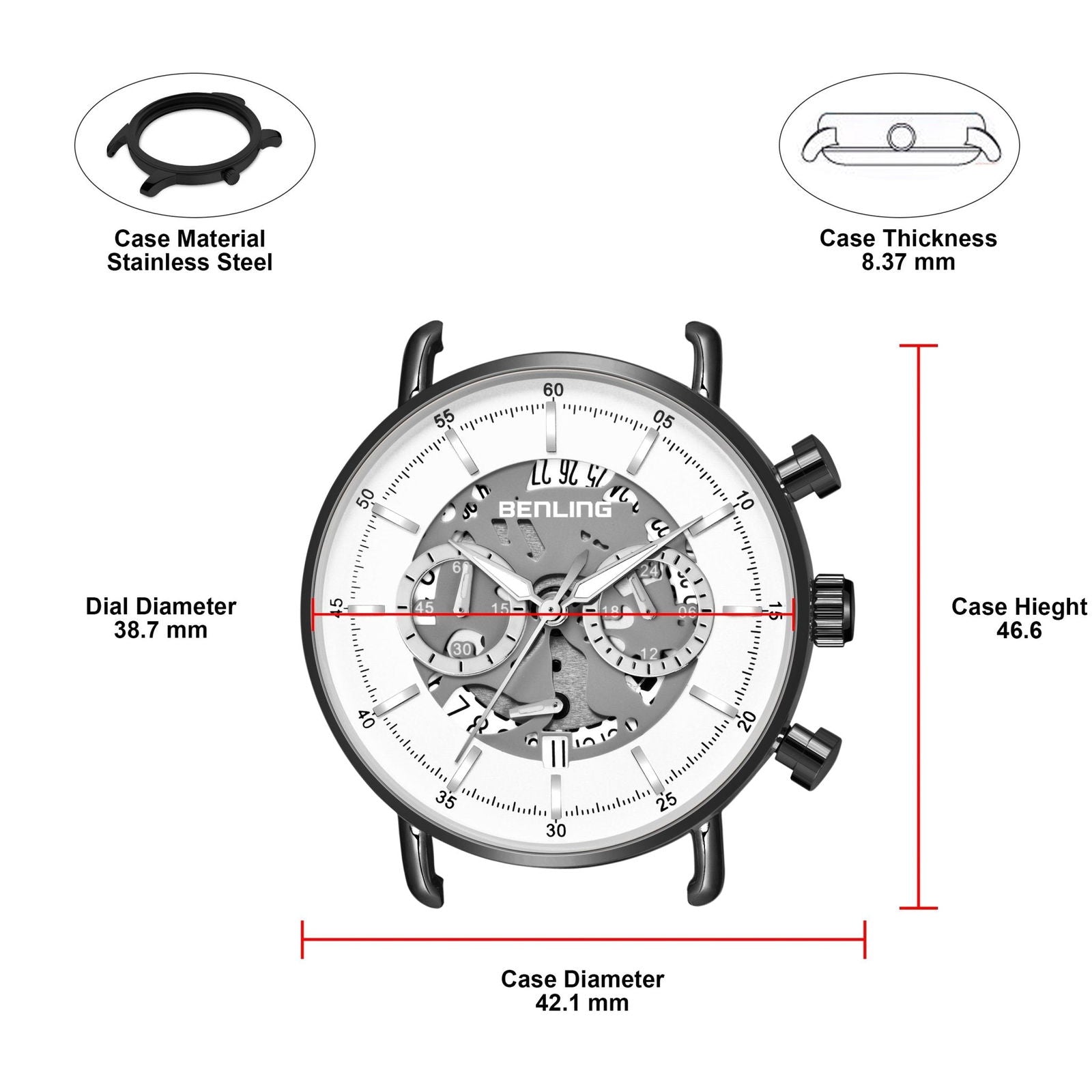 Benling TimeMaster Chronograph Watch for Men