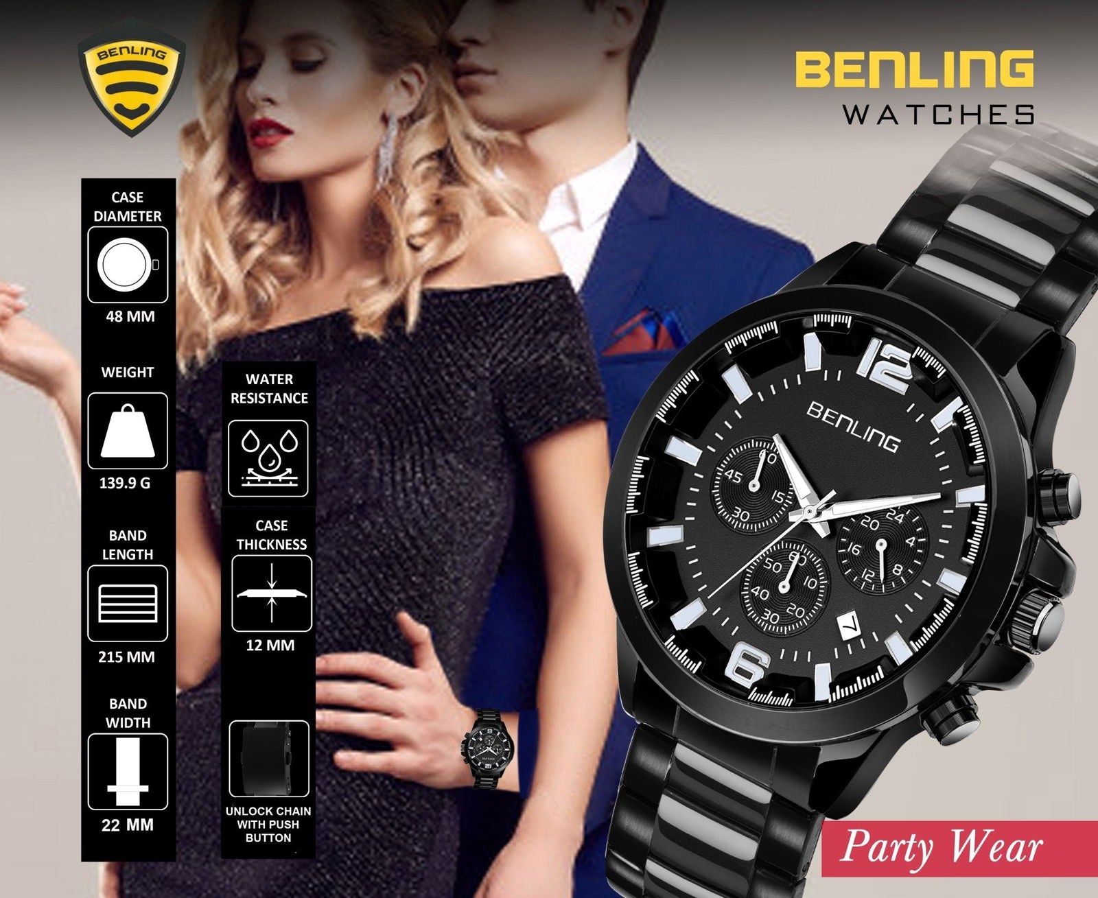 Benling Velocity ChronoMaster Watch - Multifunctional