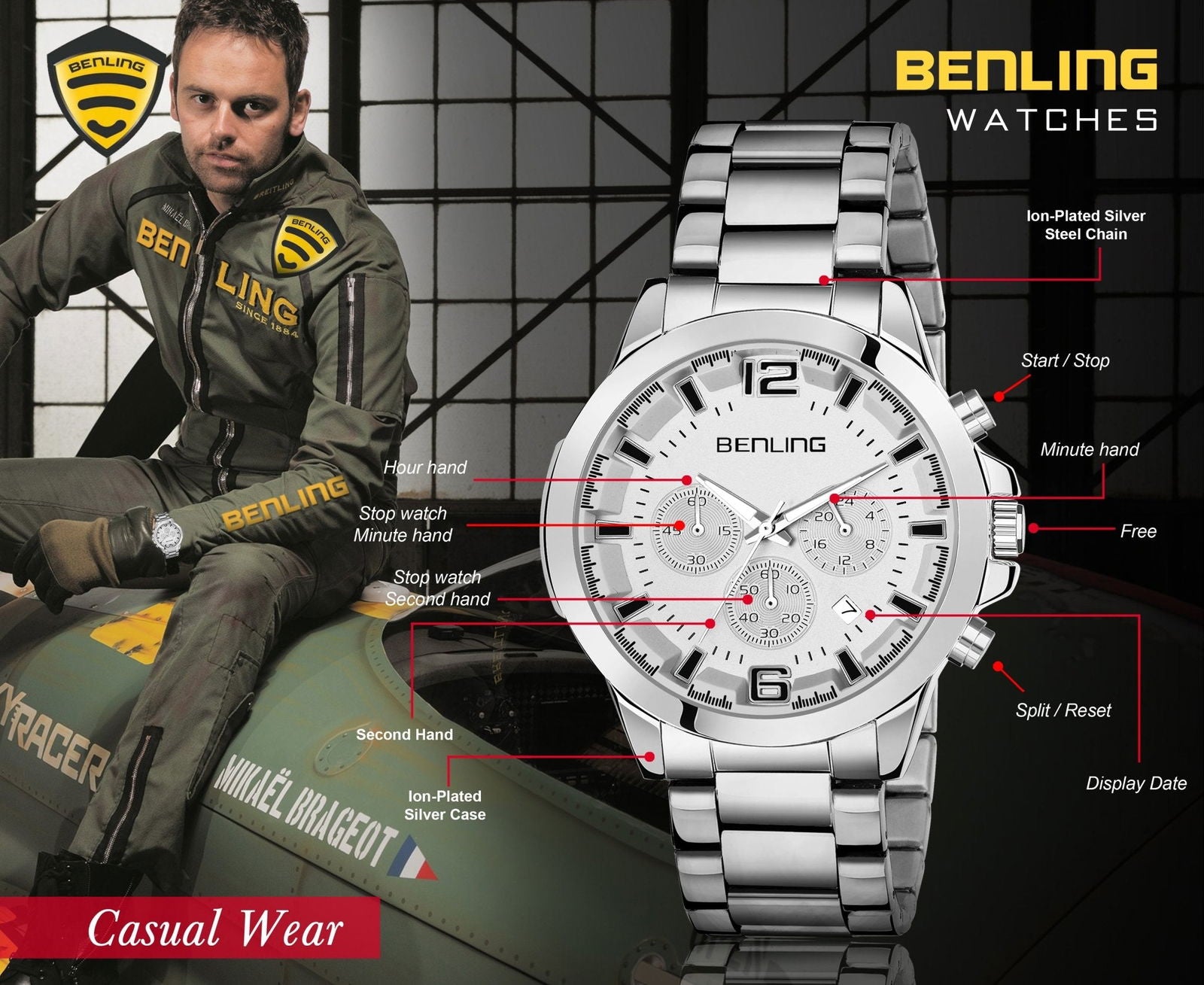 Benling Velocity ChronoMaster Watch - Multifunctional