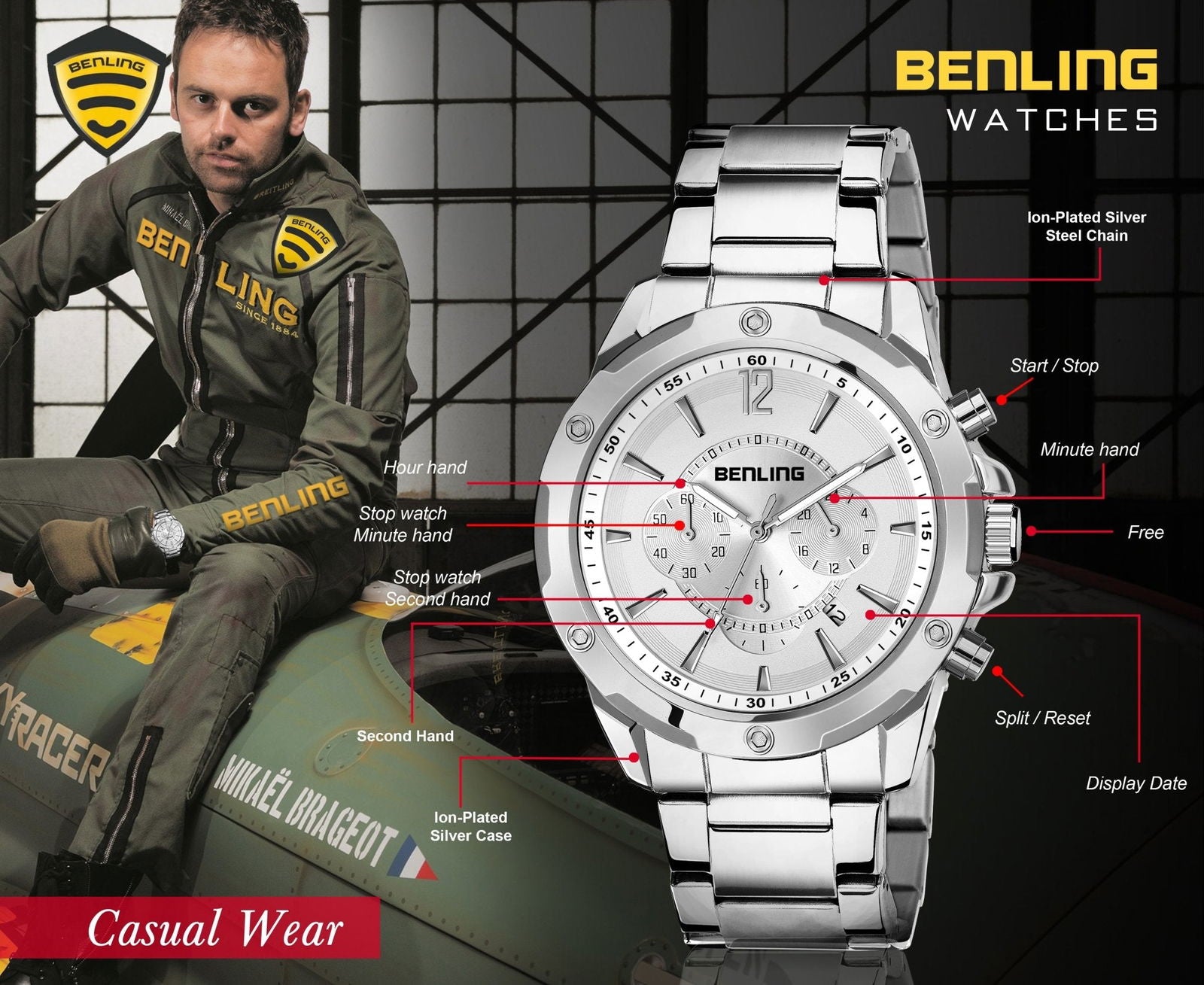 Benling Velocity ChronoMaster Watch - Multifunctional