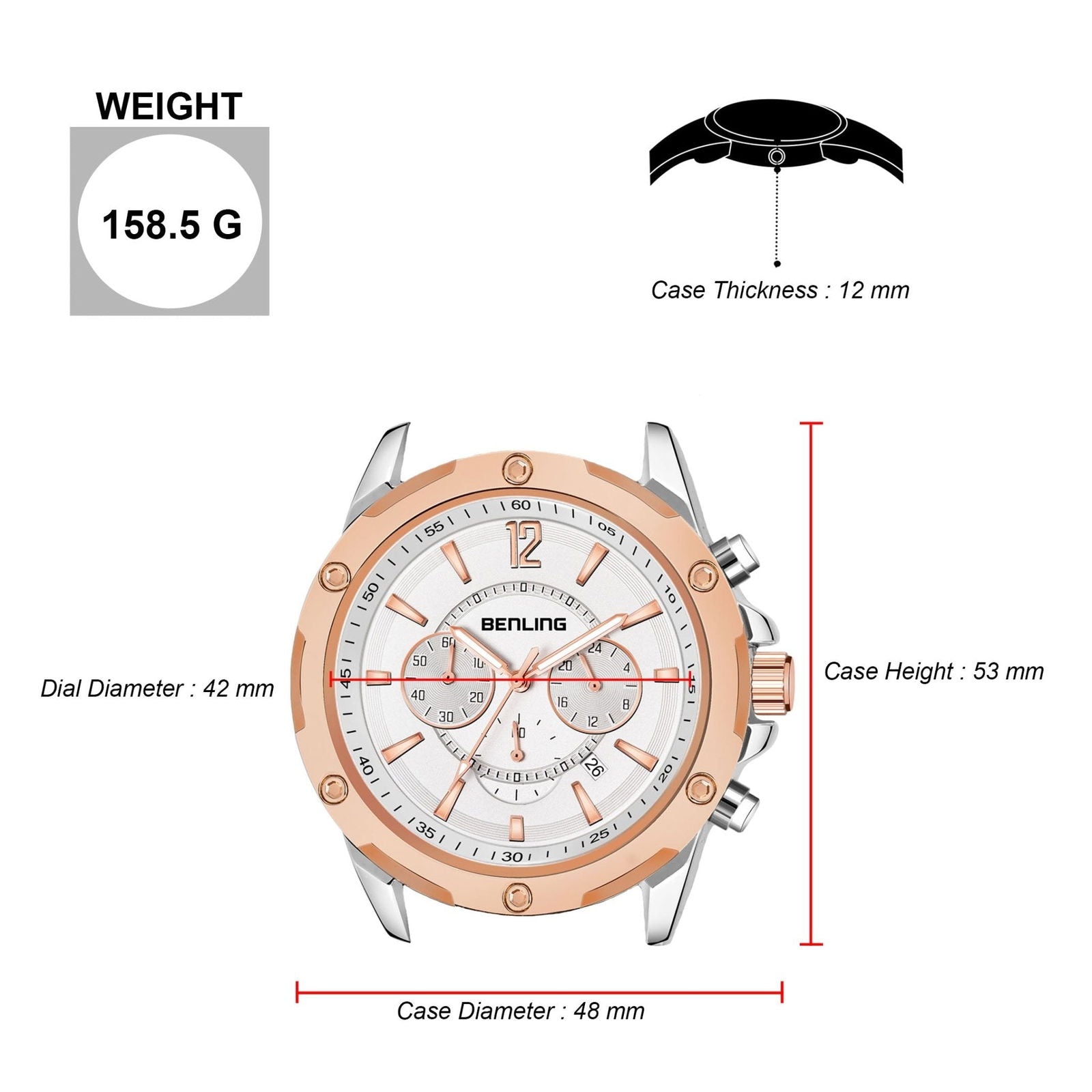 Benling Velocity ChronoMaster Watch - Multifunctional