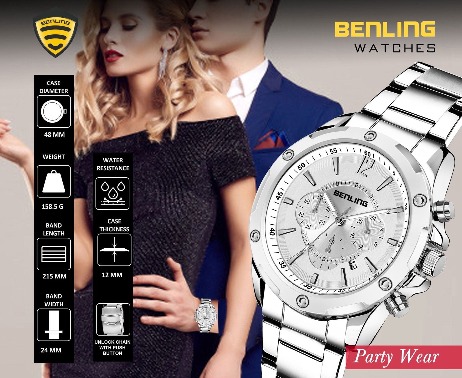 Benling Velocity ChronoMaster Watch - Multifunctional
