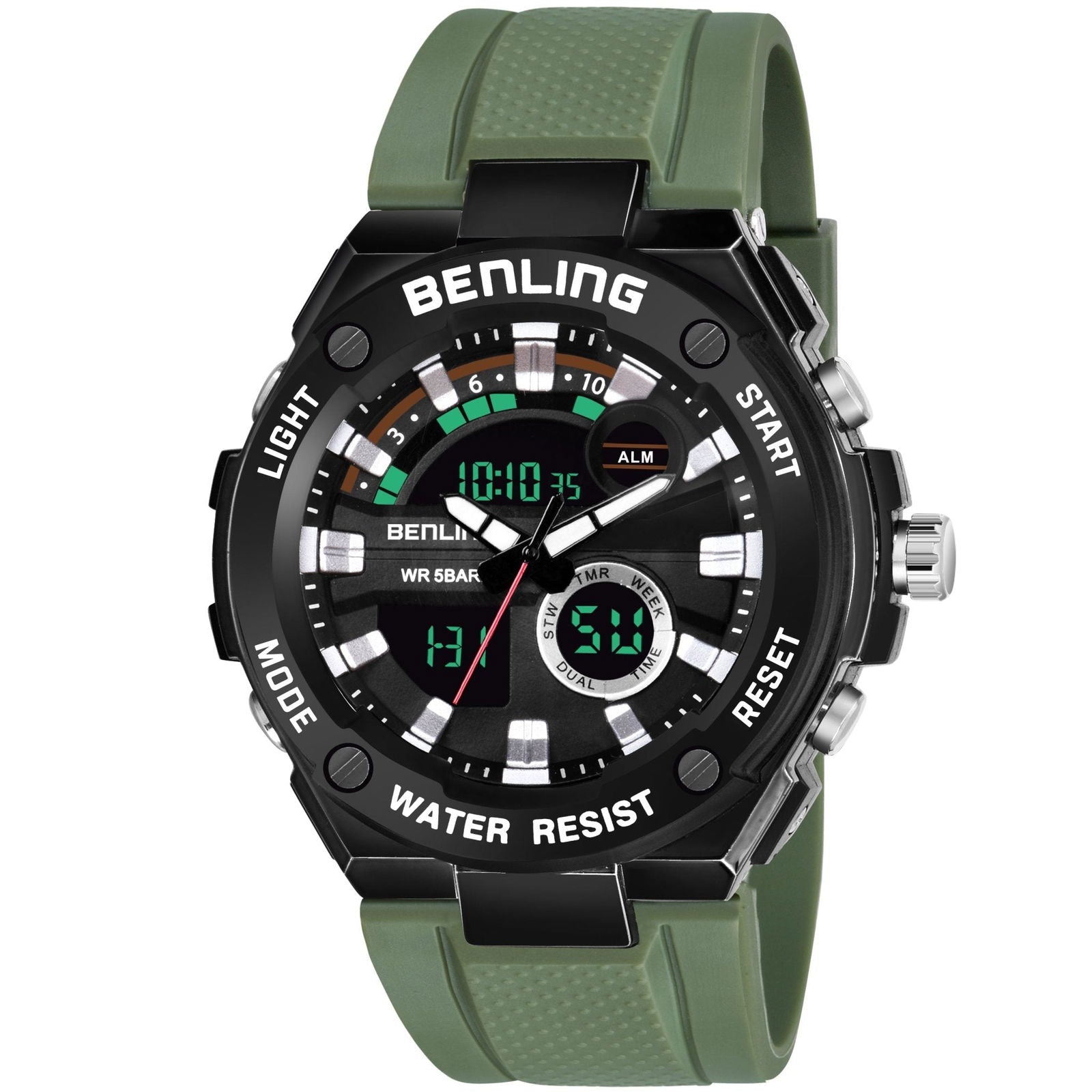 Digital watch with light outlet