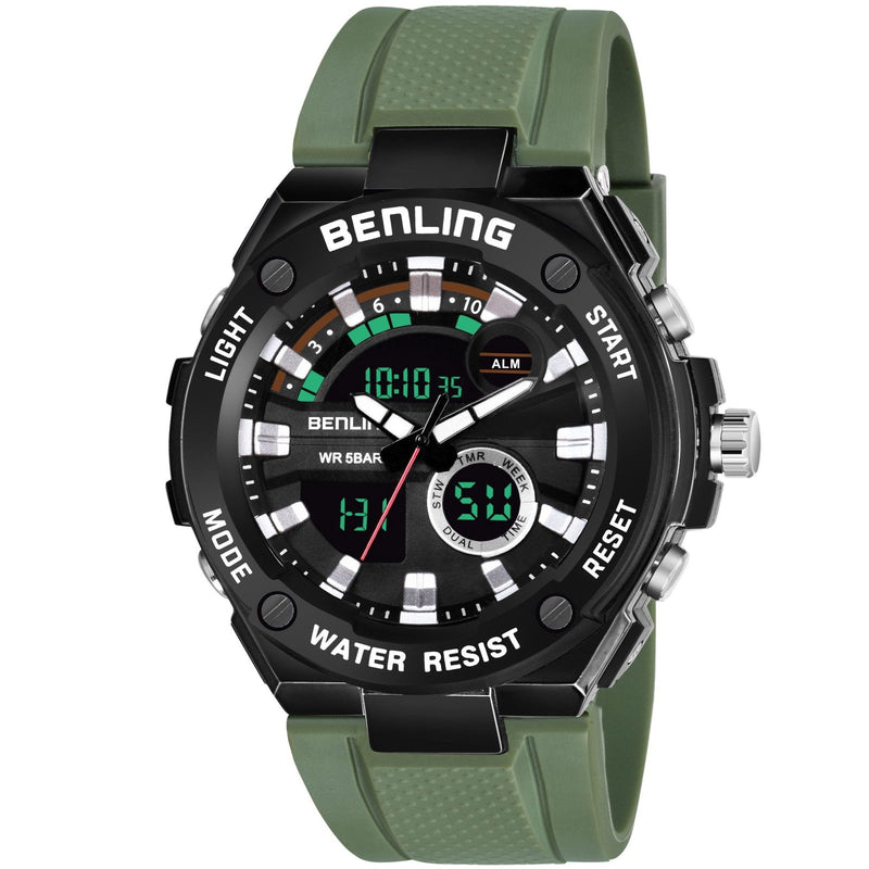 Benling Versatile Analog Digital Watch with EL Backlight-SKBLANDG-6004