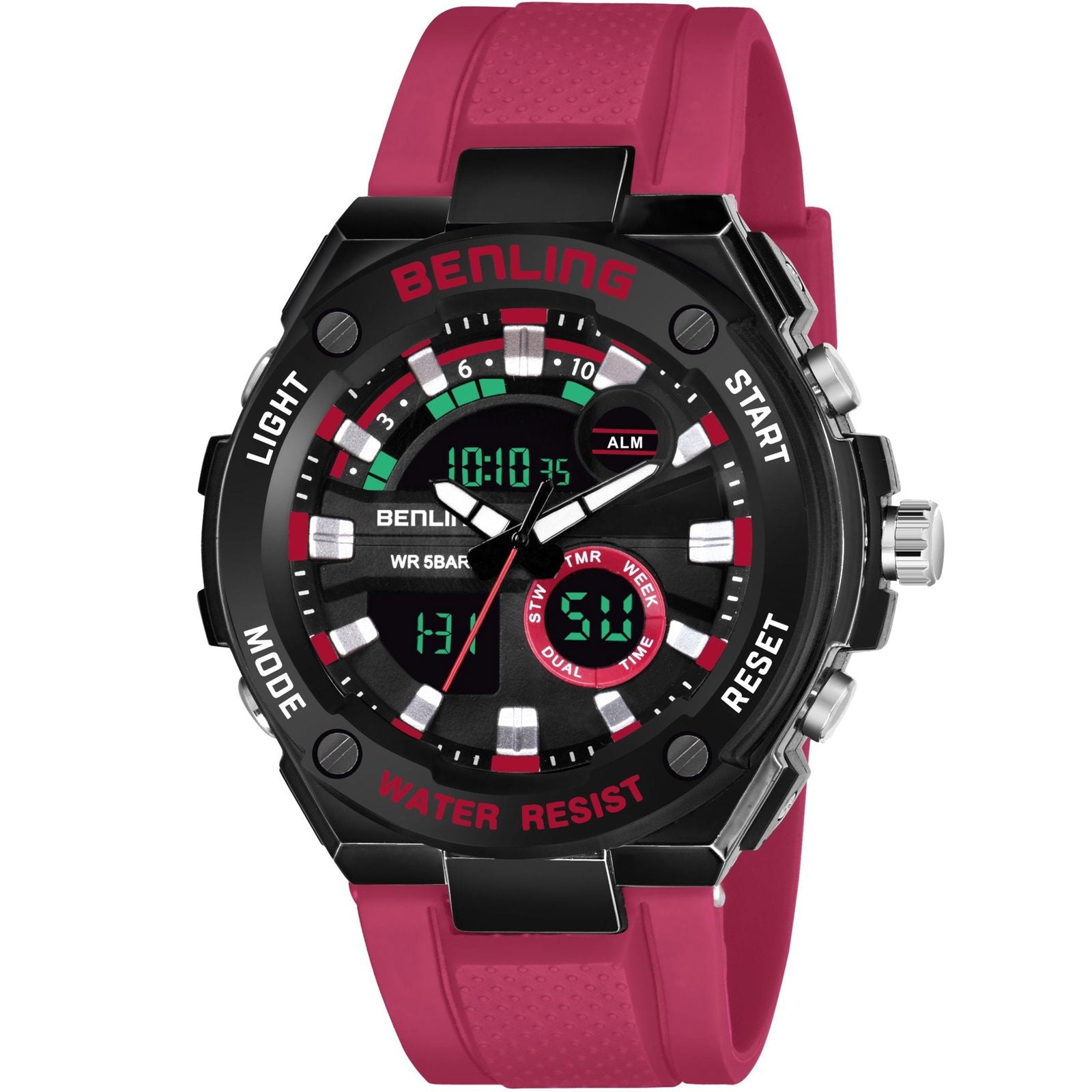 Benling Versatile Analog Digital Watch with EL Backlight-SKBLANDG-6004