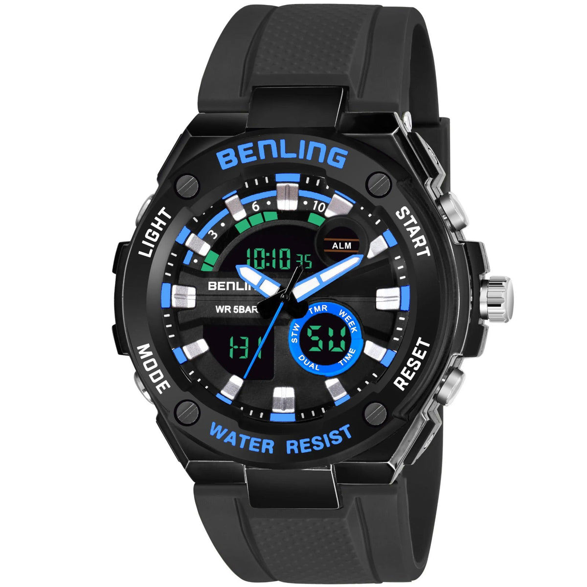 Benling Versatile Analog Digital Watch with EL Backlight-SKBLANDG-6004 - Benling