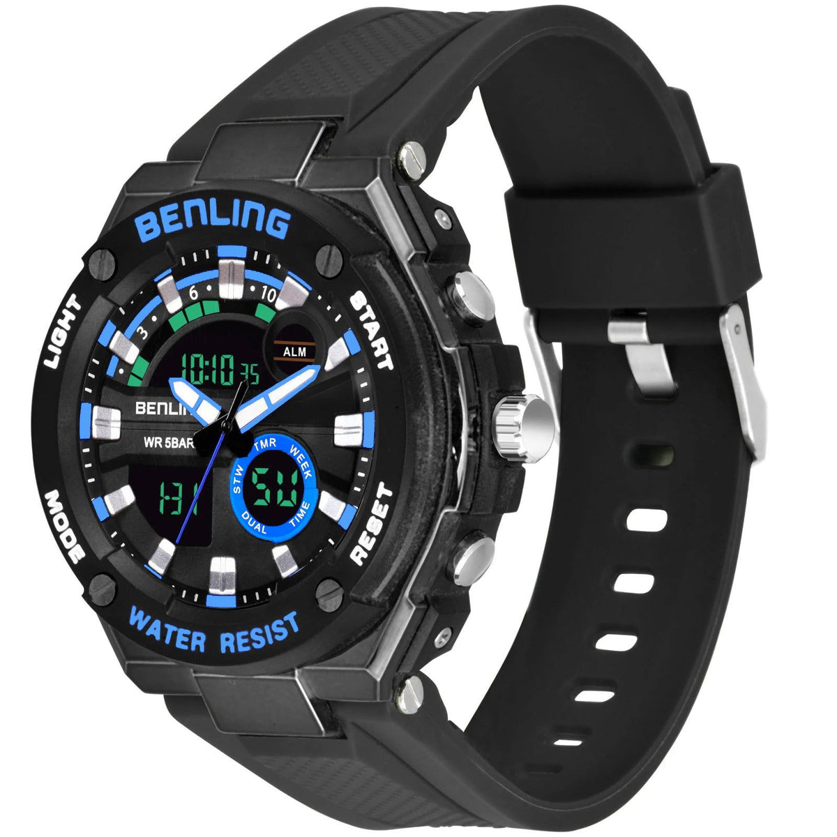 Benling Versatile Analog Digital Watch with EL Backlight-SKBLANDG-6004 - Benling