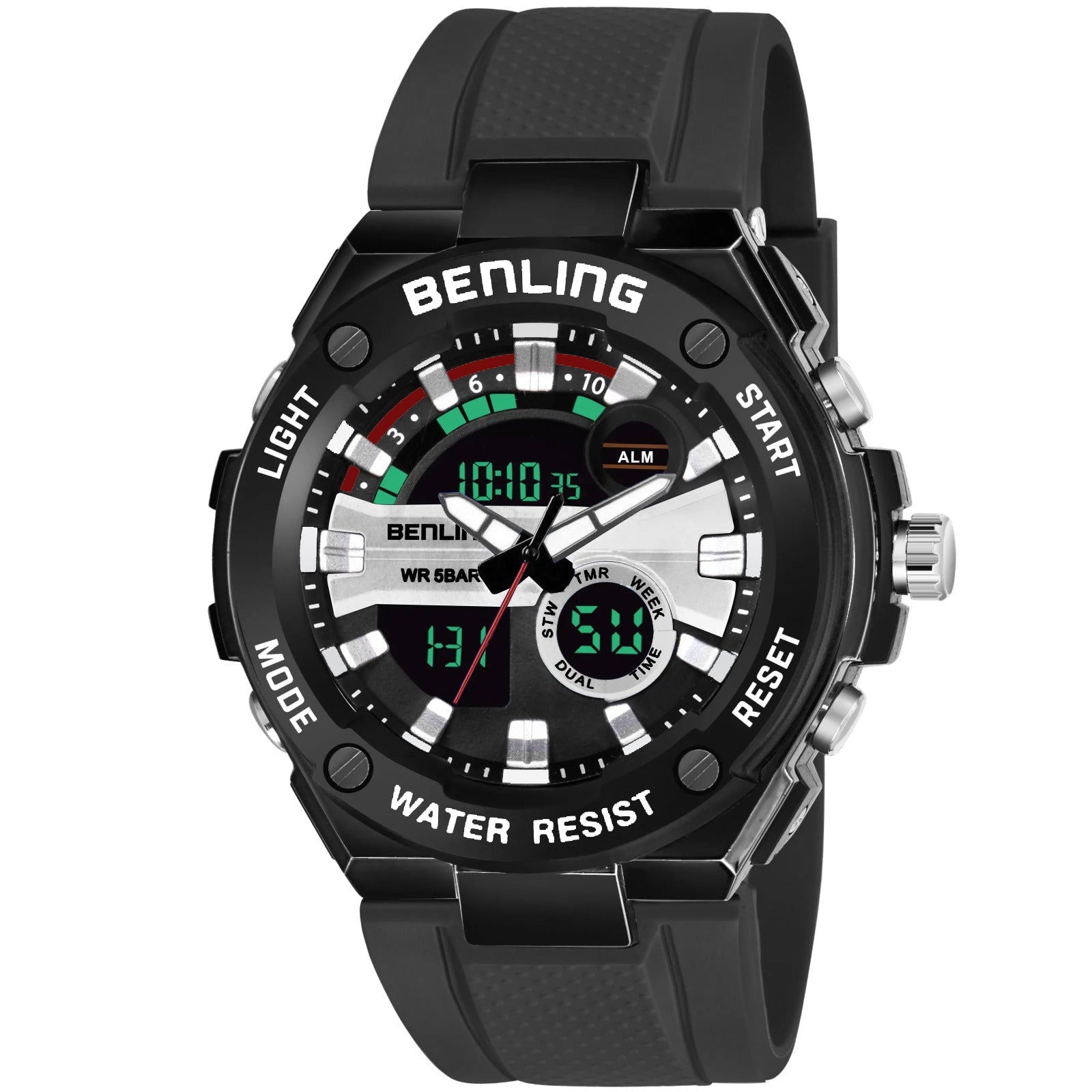 Benling Versatile Analog Digital Watch with EL Backlight-SKBLANDG-6004