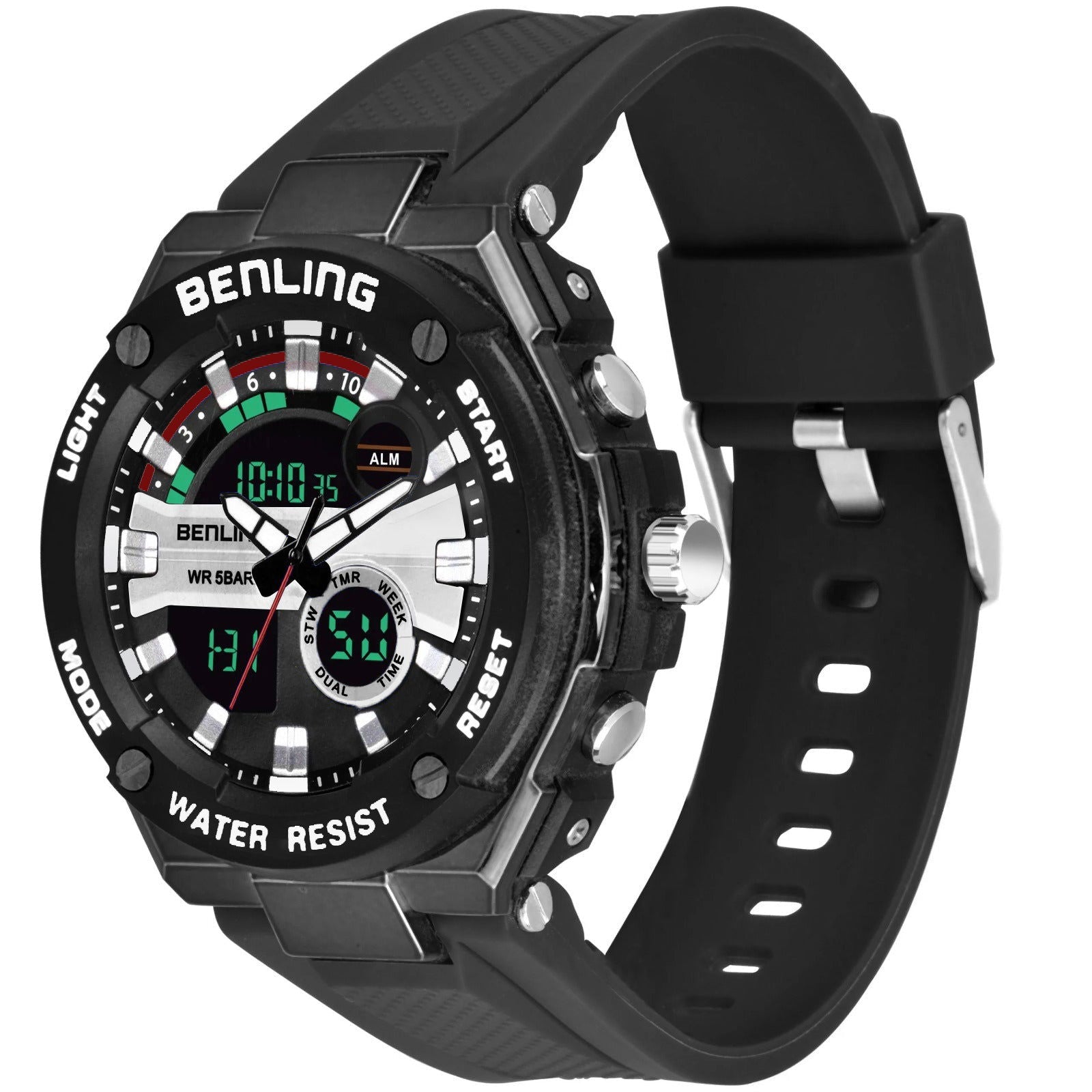 Benling Versatile Analog Digital Watch with EL Backlight-SKBLANDG-6004