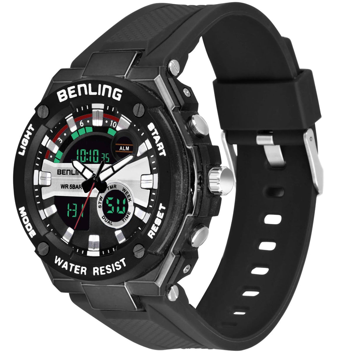Benling Versatile Analog Digital Watch with EL Backlight-SKBLANDG-6004 - Benling