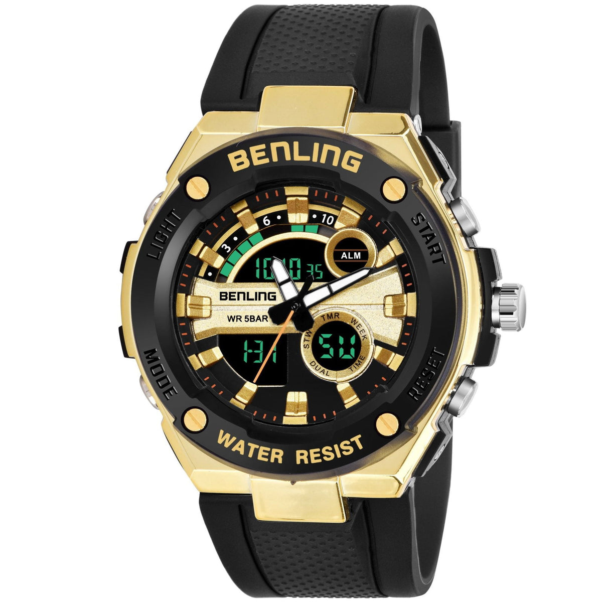 Benling Versatile Analog Digital Watch with EL Backlight-SKBLANDG-6004 - Benling