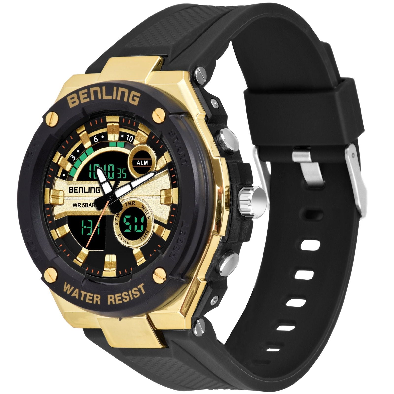Benling Versatile Analog Digital Watch with EL Backlight-SKBLANDG-6004