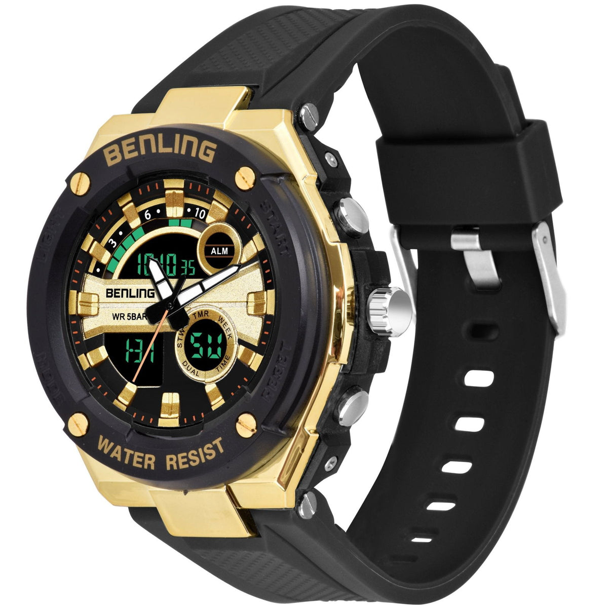 Benling Versatile Analog Digital Watch with EL Backlight-SKBLANDG-6004 - Benling
